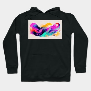 Modern Contemporary Abstract Watercolor Colorful Multicolored Cosmic Splash Galaxy Hoodie